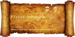 Piriti Veronika névjegykártya